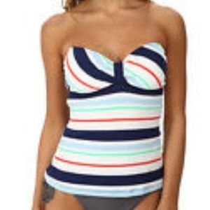 Splendid tankini white stripe new with tags size m